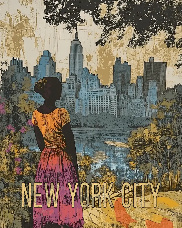 New York City View - NYC Manhattan Wall Art Prints – 8″x10″ Artwork for 11″x14″ Frame