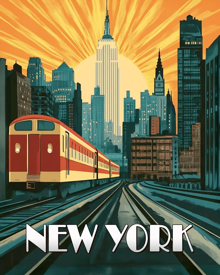 Art Deco New York - NYC Manhattan Wall Art Prints – 8″x10″ Artwork for 11″x14″ Frame