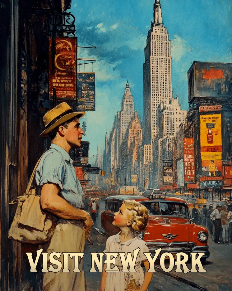 Visit New York - NYC Manhattan Wall Art Prints – 8″x10″ Artwork for 11″x14″ Frame
