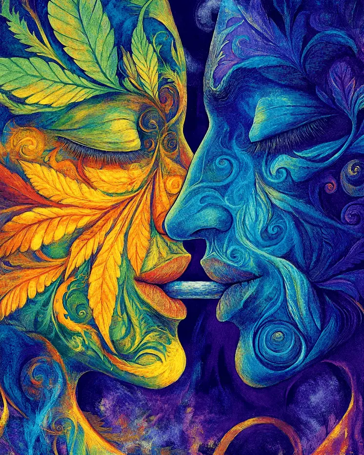 Sharing Marijuana Wall Art Prints – 8″x10″ Artwork for 11″x14″ Frame