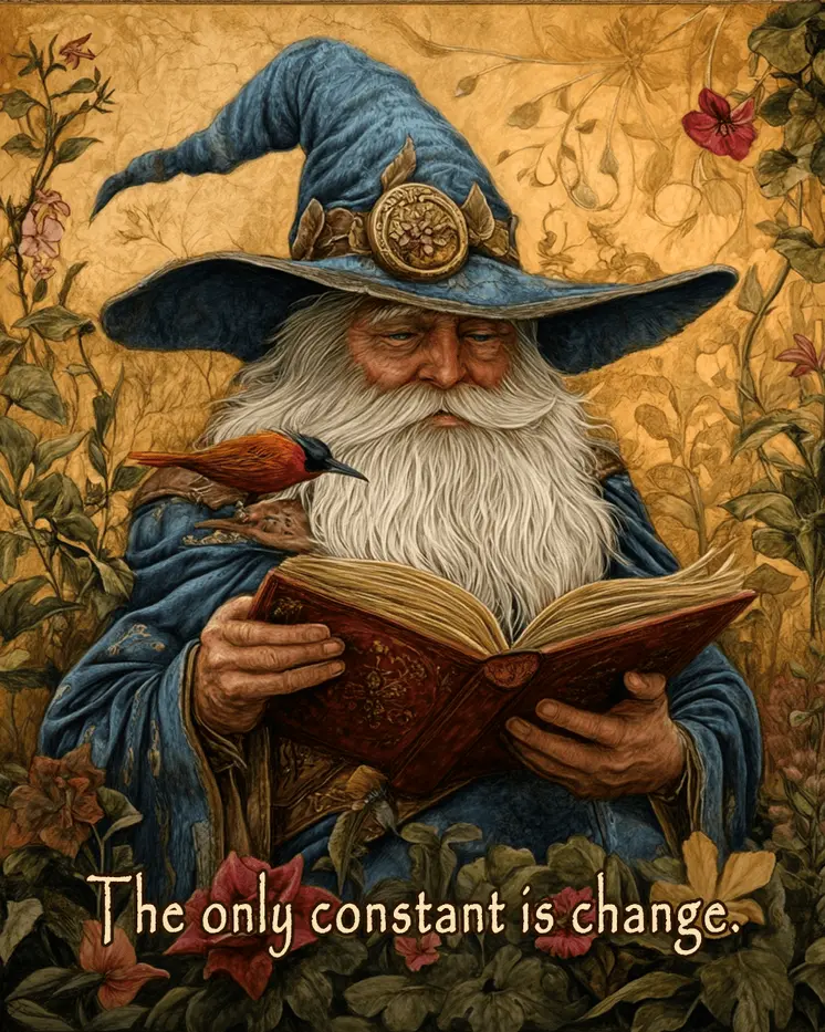 The Only Constant is Change - Wizard Logic Wall Art Prints – 8″x10″ Artwork for 11″x14″ Frame