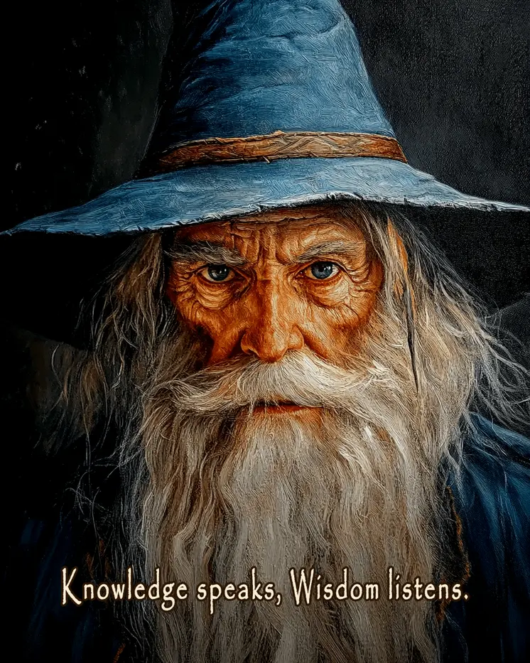 Knowledge Speaks - Wizard Logic Wall Art Prints – 8″x10″ Artwork for 11″x14″ Frame