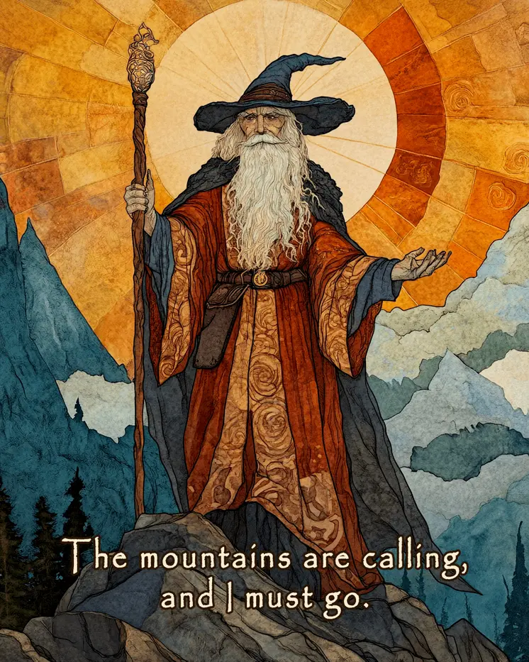 Mountains Calling - Wizard Logic Wall Art Prints – 8″x10″ Artwork for 11″x14″ Frame