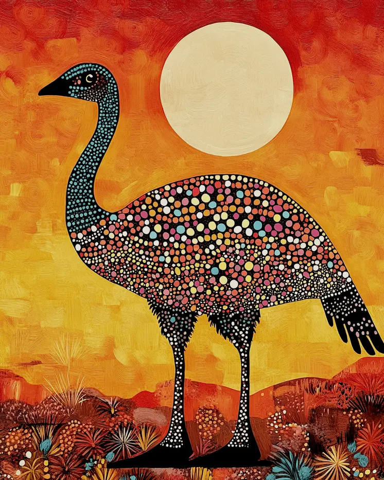 Emu - Australian Wildlife Wall Art Prints – 8″x10″ Artwork for 11″x14″ Frame