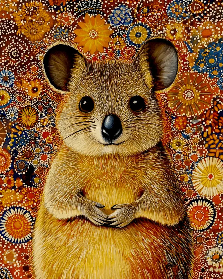 Quokka - Australian Wildlife Wall Art Prints – 8″x10″ Artwork for 11″x14″ Frame