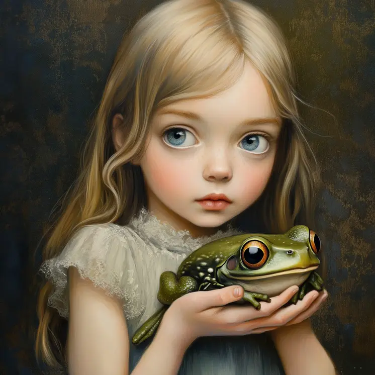 Kiss the Frogs: Big Eyes, Low Brow, High Brow Art Wall Prints 8"x10" for 11" x 14" Frames