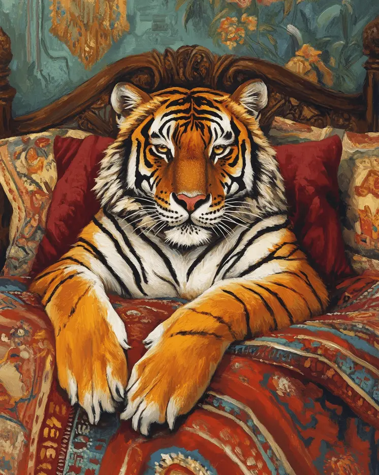 Sleeping Tiger - Bedroom Art Prints – 8″x10″ Artwork in 11″x14″ Mat