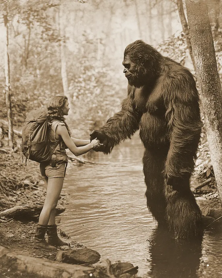 Giving Directions - Bigfoot and Sasquatch Wall Art Prints – 8″x10″ Artwork in 11″x14″ Mat