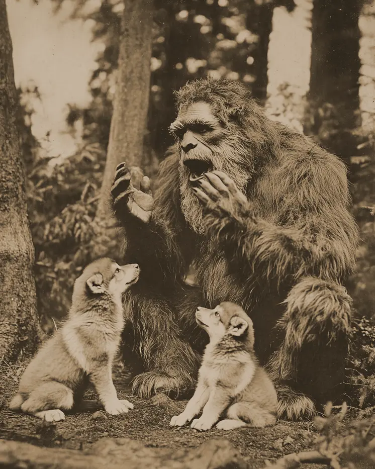 How do I explain it to a couple of cubs? - Bigfoot Art Prints – 8″x10″ Artwork in 11″x14″ Mat
