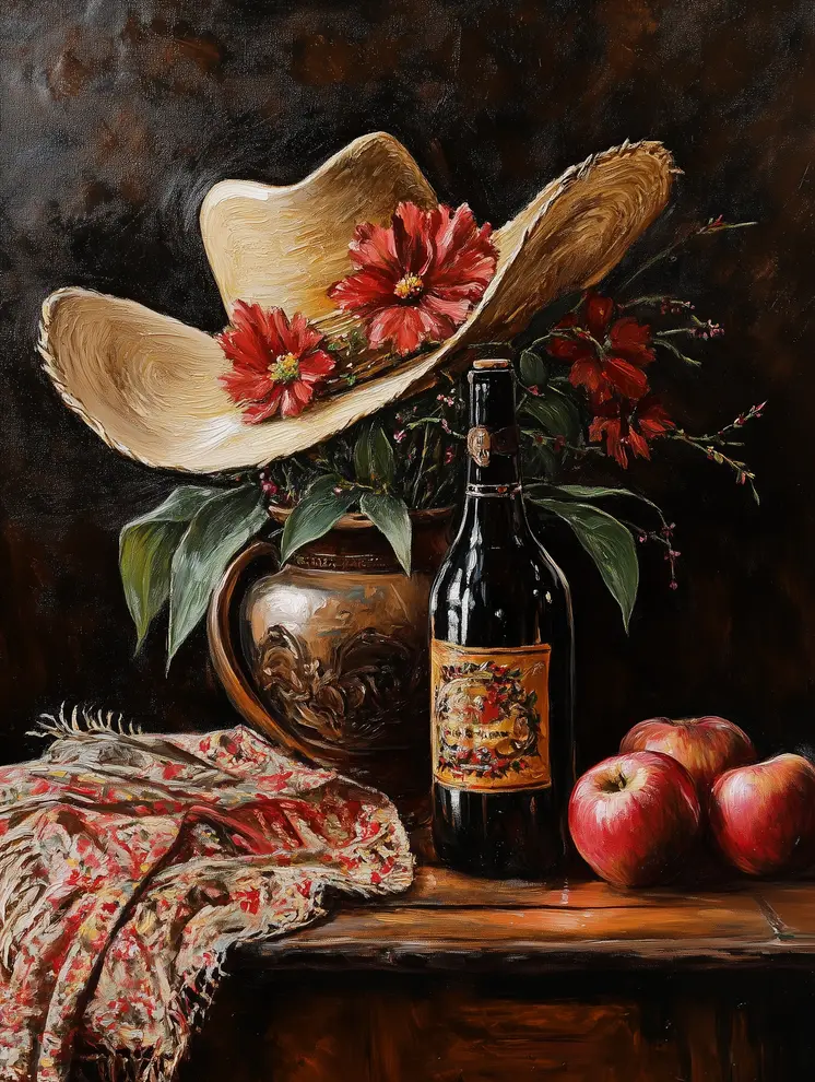 Boho Cowgirl Still Life  – 8″x10″ Artwork in 11″x14″ Mat