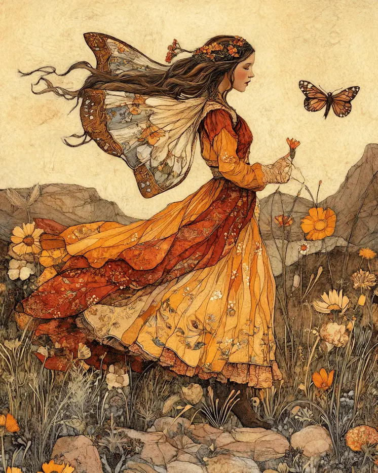 Gentle Fairy Spirit - Southwestern Fairies Wall Art Prints – 8″x10″ Artwork for 11″x14″ Frame