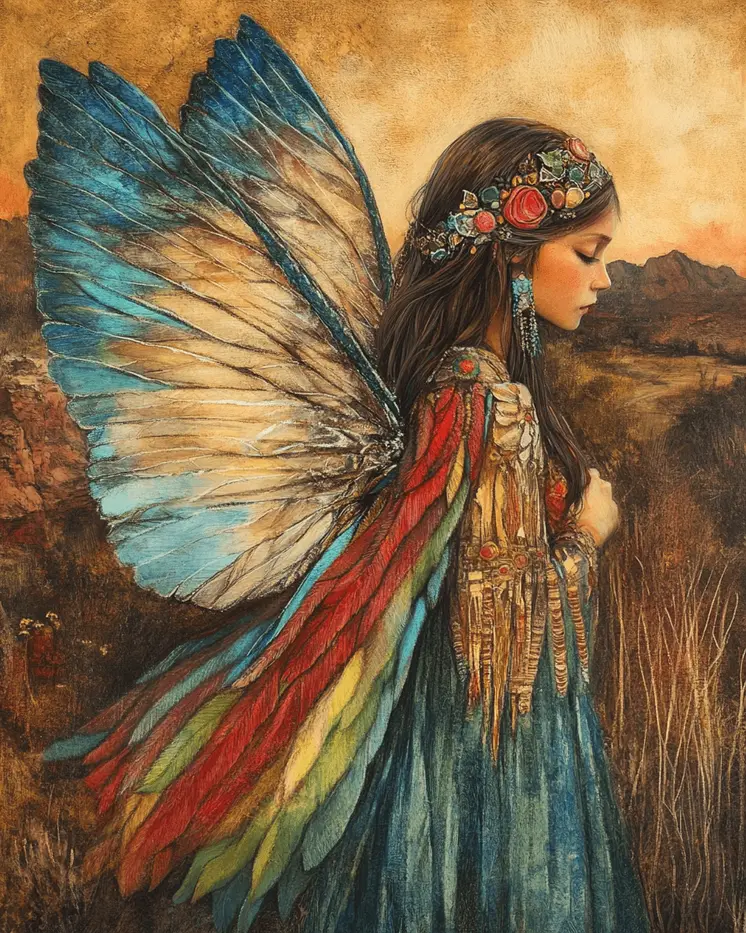 Prarie Fairy - Southwestern Fairies Wall Art Prints – 8″x10″ Artwork for 11″x14″ Frame