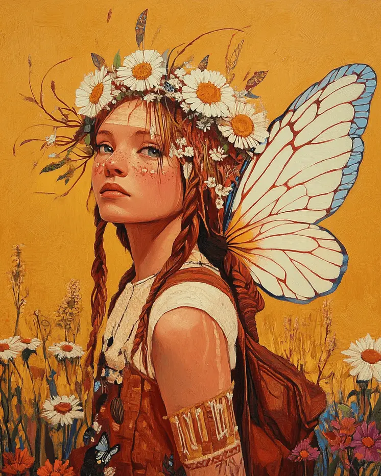 Daisy Fairy - Southwest Fairies Wall Art Prints – 8″x10″ Artwork for 11″x14″ Frame