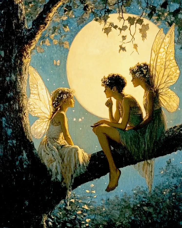 Fairy Meet-Up - Fairies Wall Art Prints – 8″x10″ Artwork for 11″x14″ Frame