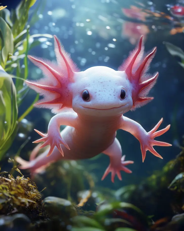 Axolotl Baby Wall Art Prints - 8"x10" Art Print for 11"x14" Frame