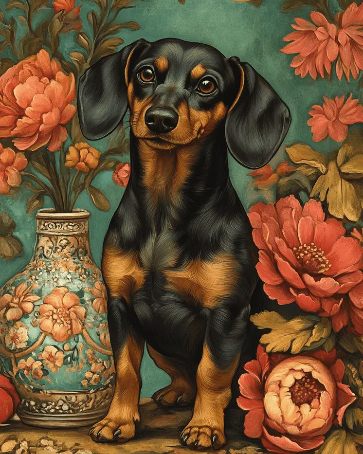 Dachshund - Pet Dog Still Life Wall Art Prints – 8″x10″ Artwork for 11″x14″ Frame