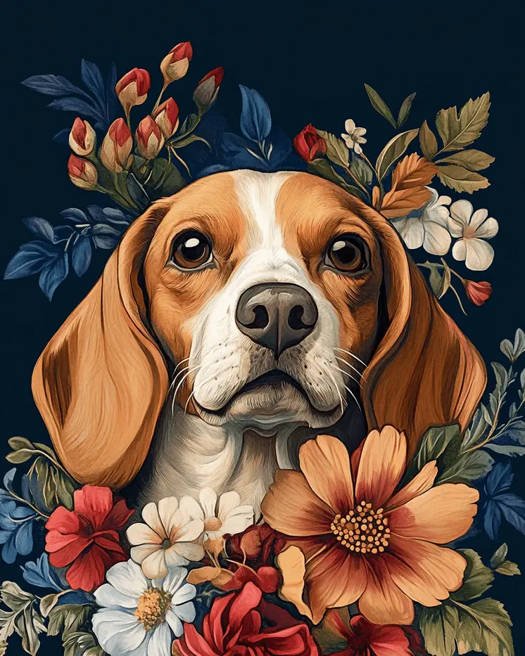 Beagle - Pet Dog Still Life Wall Art Prints – 8″x10″ Artwork for 11″x14″ Frame