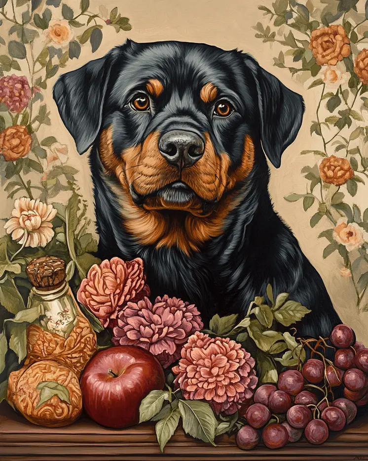 Rottweiler - Pet Dog Still Life Wall Art Prints – 8″x10″ Artwork for 11″x14″ Frame
