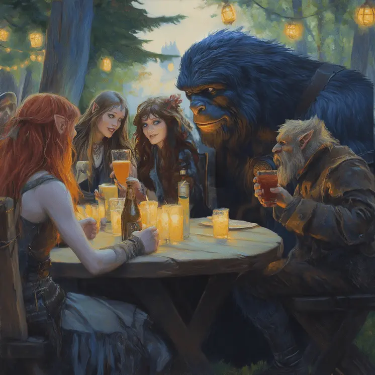 Bigfoot Charms The Pretty Fairies- Bigfoot and Sasquatch Wall Art Prints – 8″x10″ Artwork in 11″x14″ Mat