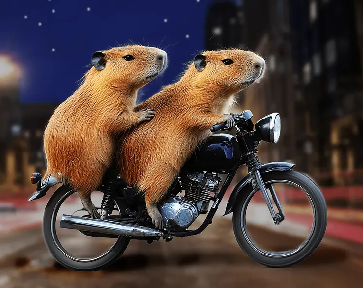 Born to be Wild Capybara Wall Art Prints – 8″x10″ Artwork in 11″x14″ Mat