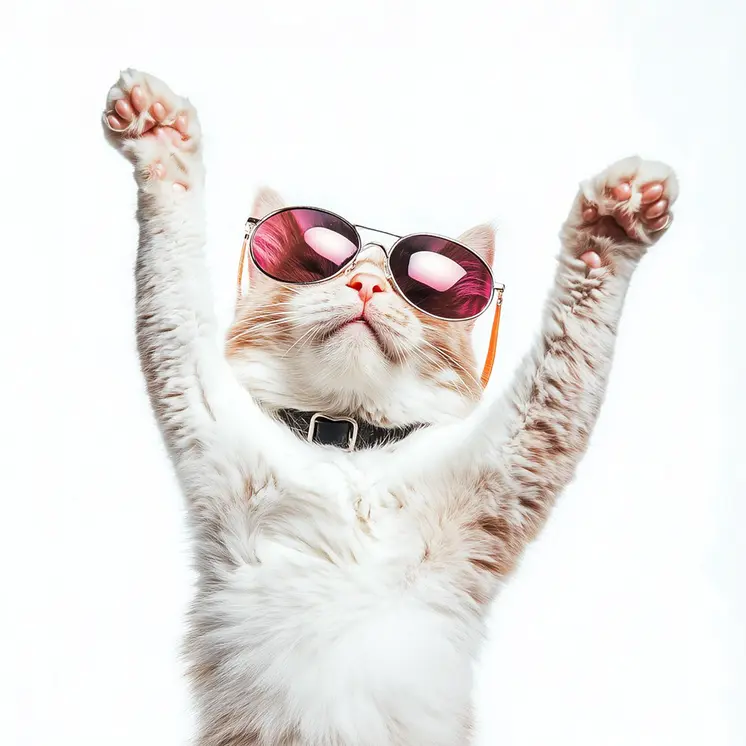 Cat Wearing Sunglasses 8”x10” Art Print for an 11" x 14" Frame