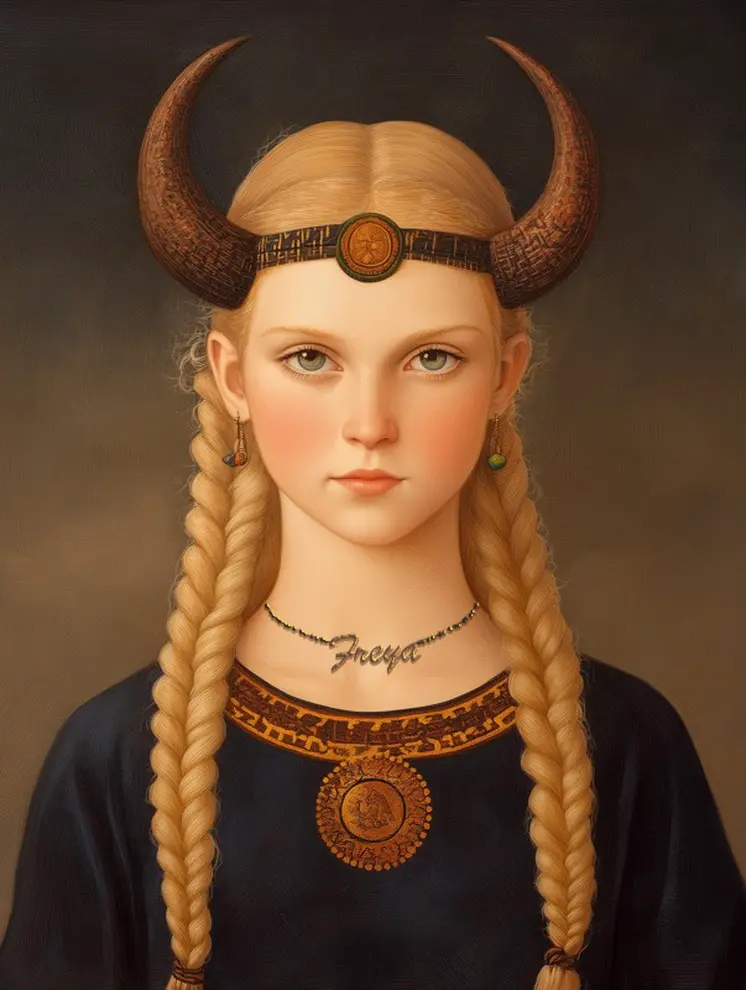 Teen Freya the Norse Goddess Art Print with Mat