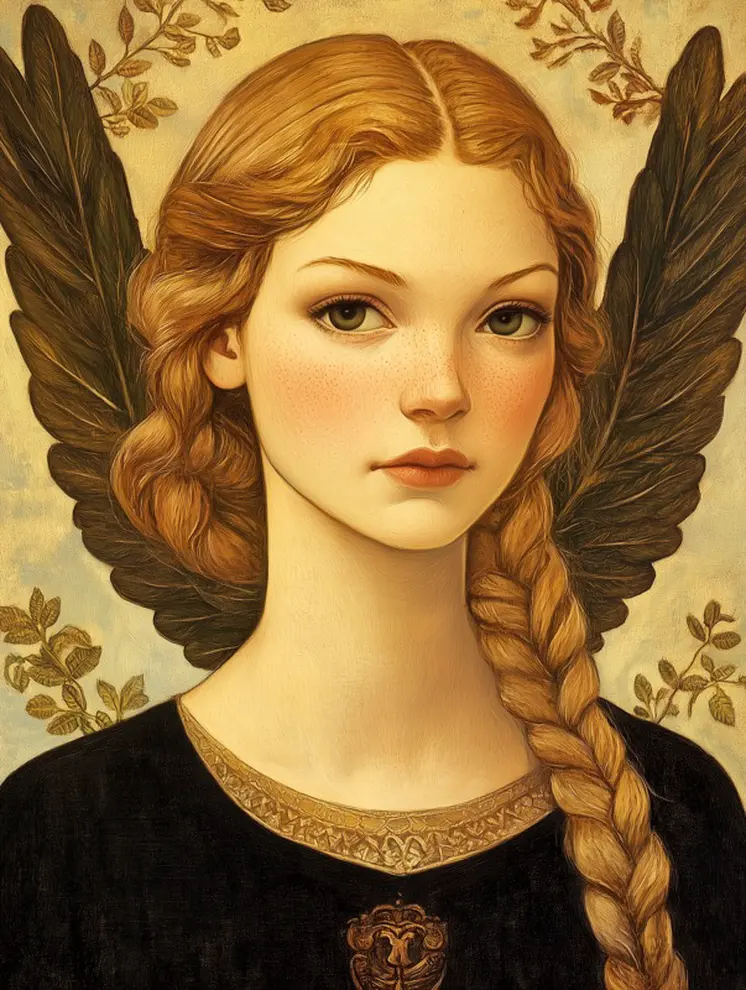 Sweet Freya Norse Deity Wall Art with Mat