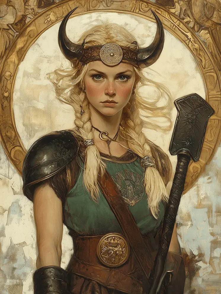 Freya the Conqueror Norse Goddess Art Print with Mat