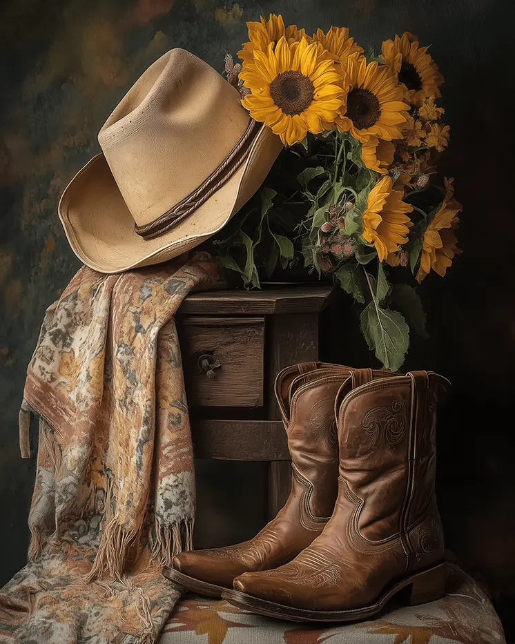 Neutral Tones Western Still Life – 8″x10″ Artwork in 11″x14″ Mat
