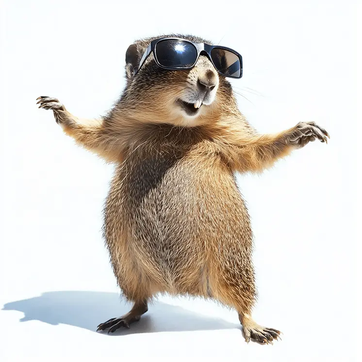 Woodchuck Wearing Sunglasses 8”x10” Art Print for an 11" x 14" Frame