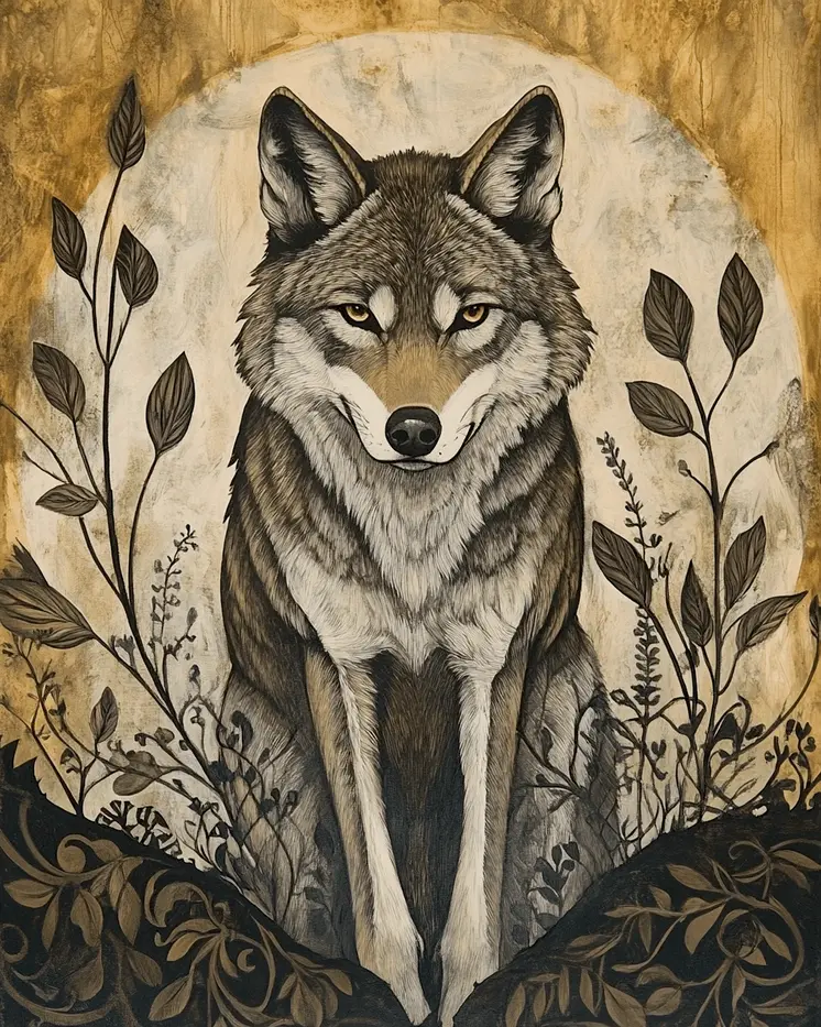 Rustic Wolf - Wildlife Wall Art Prints – 8″x10″ Artwork for 11″x14″ Frame