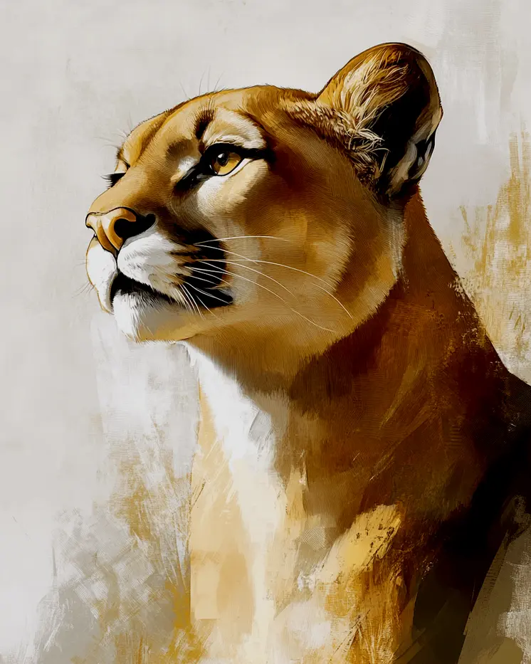 Proud Mountain Lion - Wildlife Wall Art Prints – 8″x10″ Artwork for 11″x14″ Frame