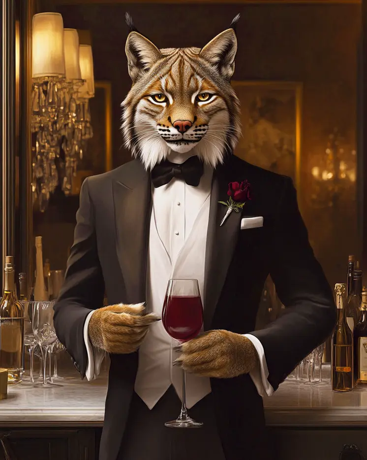 Evening Lynx - Animal Elite Wall Art Prints – 8″x10″ Artwork for 11″x14″ Frame
