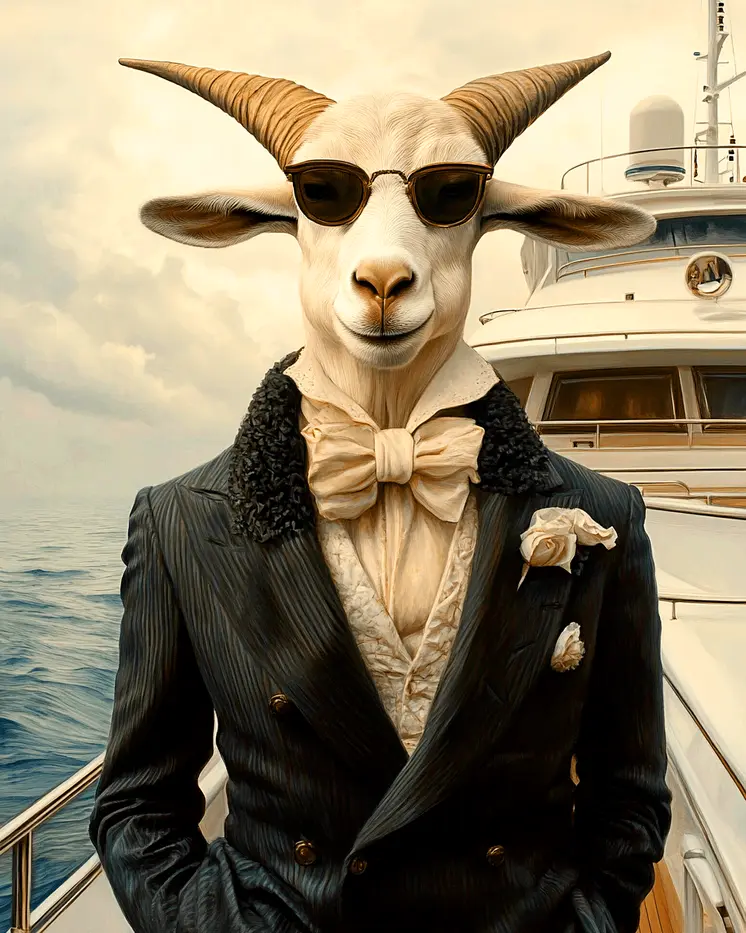 Sea Going Ram - Animal Elite Wall Art Prints – 8″x10″ Artwork for 11″x14″ Frame