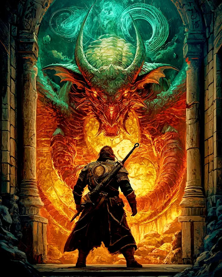 Facing Draco - Dragon Wall Art Prints – 8″x10″ Artwork for 11″x14″ Frame