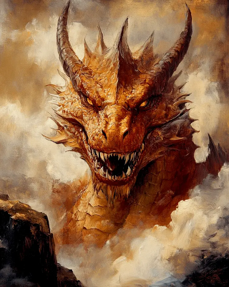 Draco Encounter - Dragon Wall Art Prints – 8″x10″ Artwork for 11″x14″ Frame