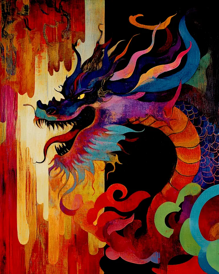 Dark Serpent - Dragon Wall Art Prints – 8″x10″ Artwork for 11″x14″ Frame