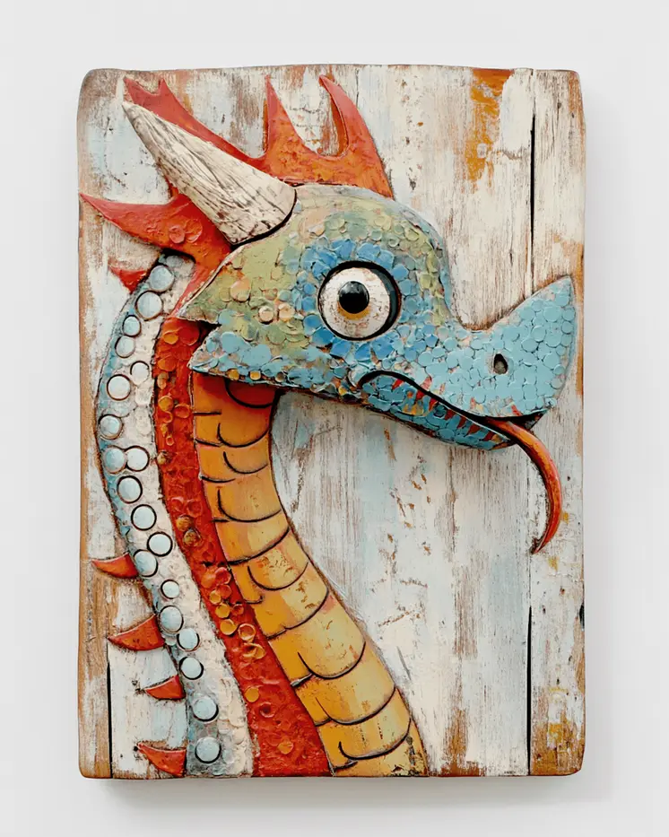 Draco Wood Block - Dragon Wall Art Prints – 8″x10″ Artwork for 11″x14″ Frame