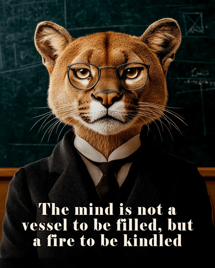 The mind is not a vessel to be filled, but a fire to be kindled - Teacher & Education Art Prints - 8"x10" Artwork for 11"x14" Frame