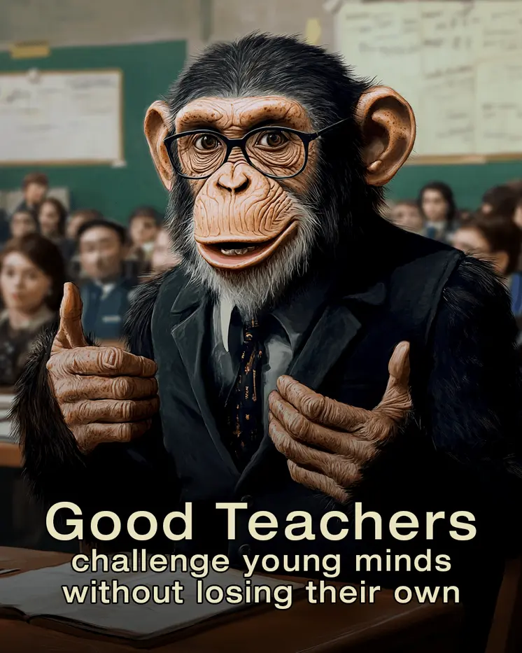 Good teachers challenge young minds without losing their own. - Teacher & Education Art Prints - 8"x10" Artwork for 11"x14" Frame