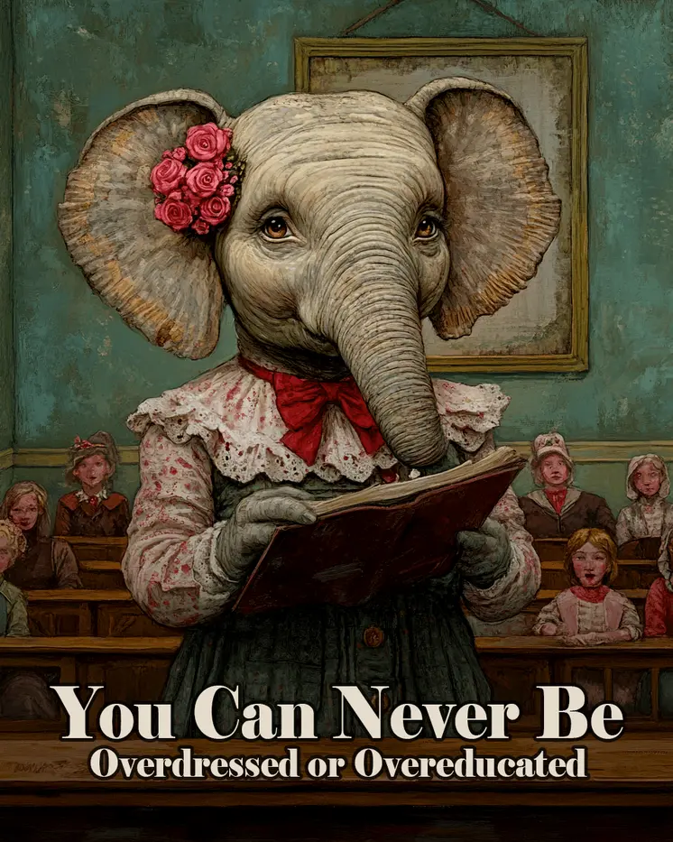 You can never be overdressed or overeducated - Teacher & Education Art Prints - 8"x10" Artwork for 11"x14" Frame