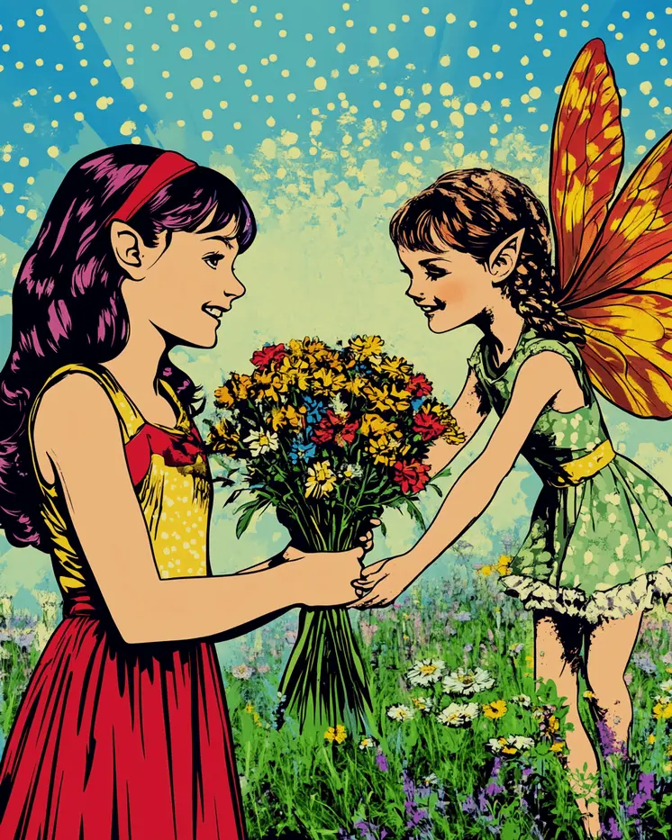 A Little Love From Above - Fairies Wall Art Prints – 8″x10″ Artwork for 11″x14″ Frame