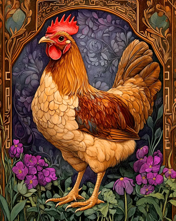Big Brown Hen - Chicken Art Prints - 8"x10" Artwork for 11"x14" Frame