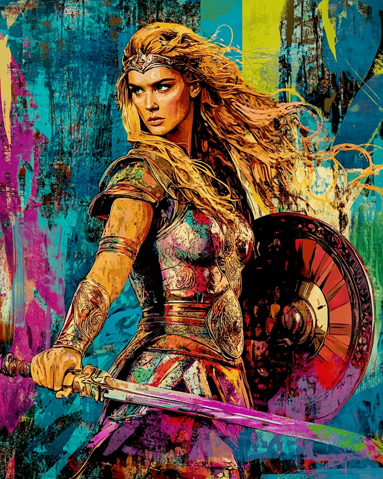 Fierce Warrior Freya - Freya the Norse Goddess Wall Art Prints – 8″x10″ Artwork for 11″x14″ Frame