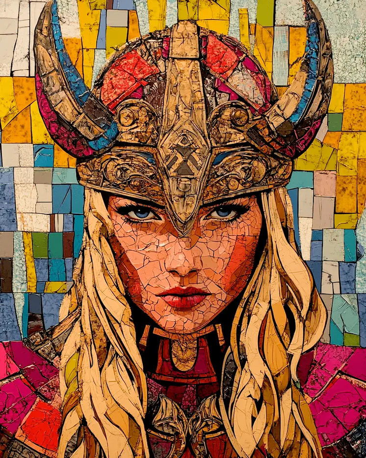 Craquelure Freya - Freya the Norse Goddess Wall Art Prints – 8″x10″ Artwork for 11″x14″ Frame