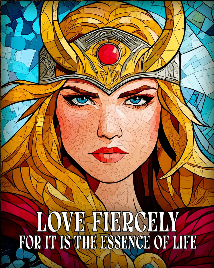 Love Fiercely - Freya the Norse Goddess Wall Art Prints – 8″x10″ Artwork for 11″x14″ Frame