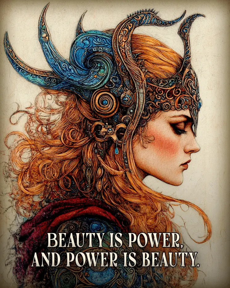 Beauty is Power - Freya the Norse Goddess Wall Art Prints – 8″x10″ Artwork for 11″x14″ Frame