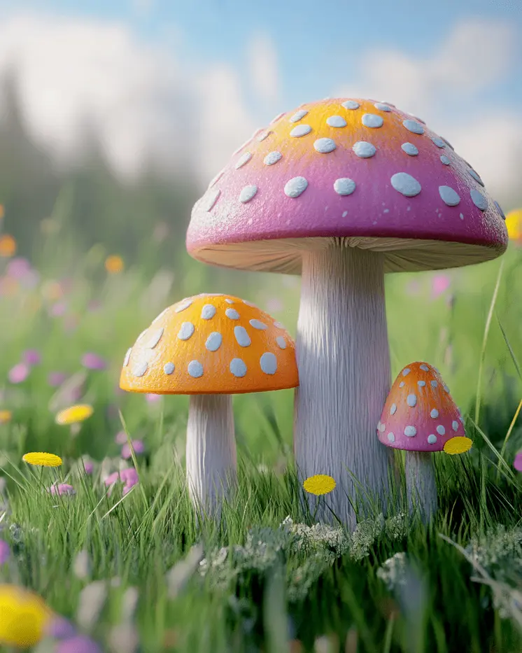 Pastel Shrooms - Mushroom Art Prints - 8"x10" Art Print for 11"x14" Frame