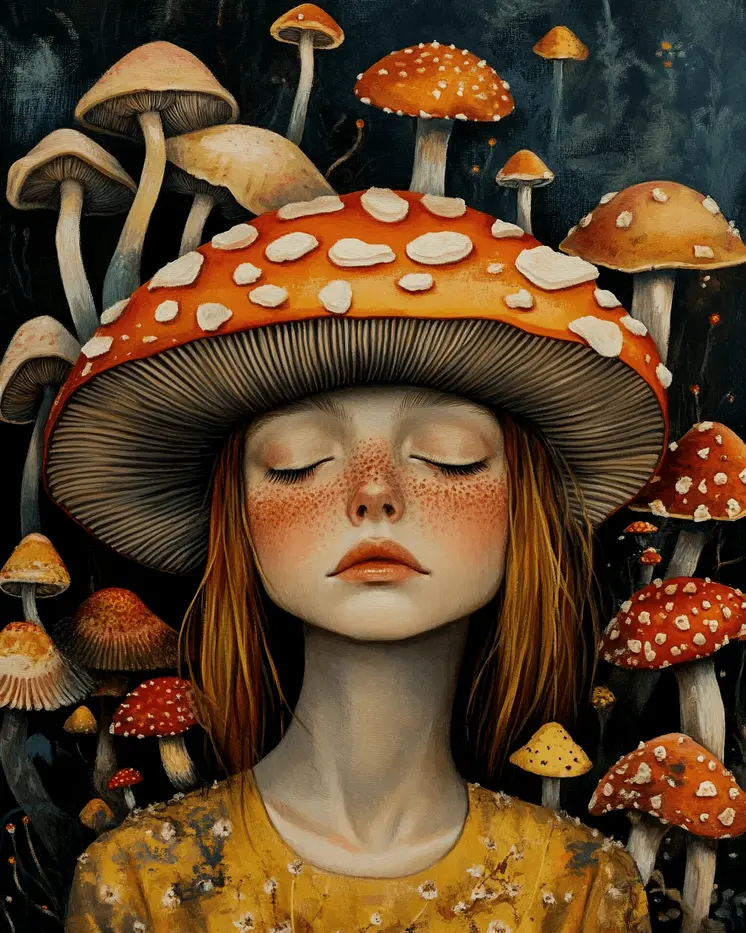 Shroom Head Trip - Mushroom Art Prints - 8"x10" Art Print for 11"x14" Frame
