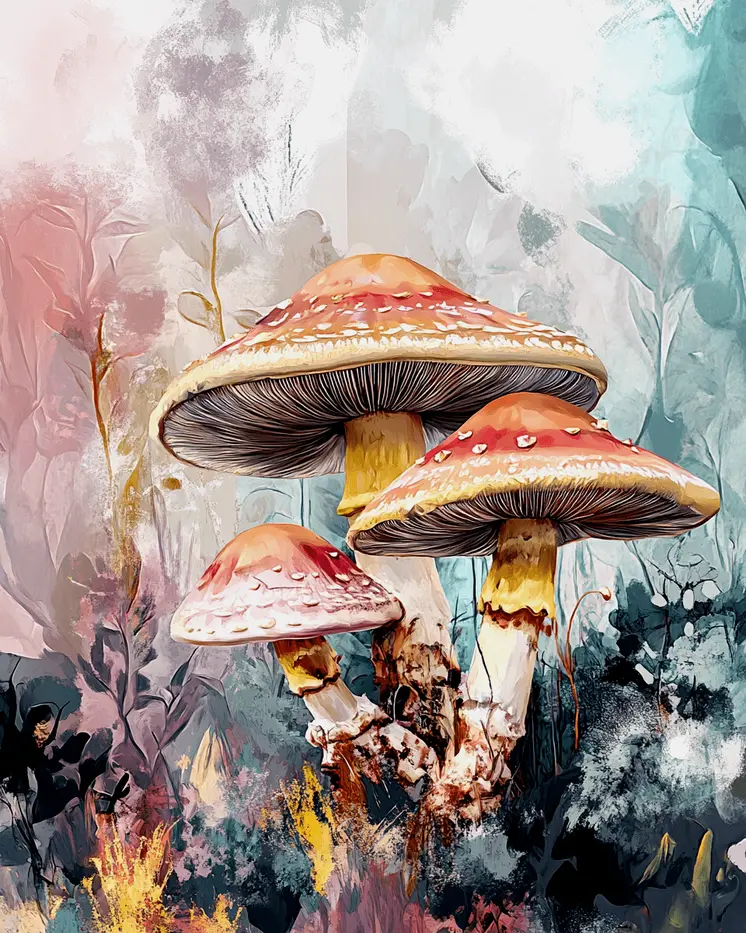 Aesthetic Shrooms - Mushroom Art Prints - 8"x10" Art Print for 11"x14" Frame